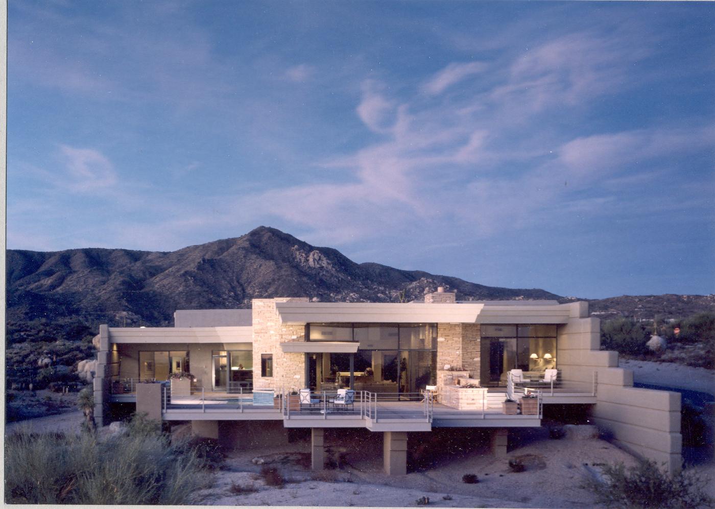 Residence set against Sonoran Desert mountains